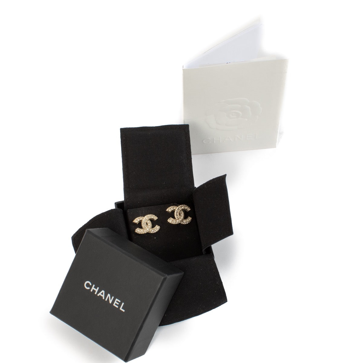 shop 100% authentic second hand Chanel Silver CC Crystal Earrings on Labellov.com