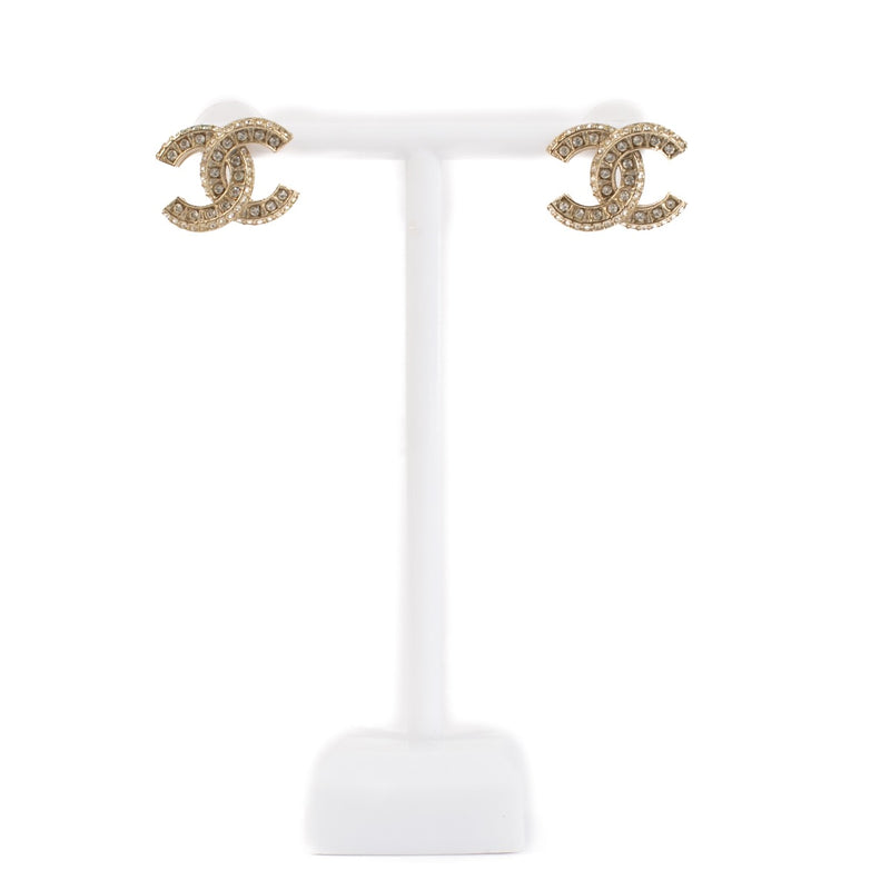 shop 100% authentic second hand Chanel Silver CC Crystal Earrings on Labellov.com