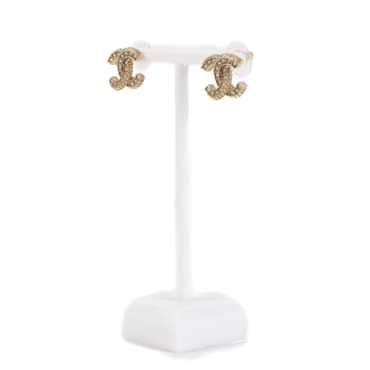 shop 100% authentic second hand Chanel Silver CC Crystal Earrings on Labellov.com