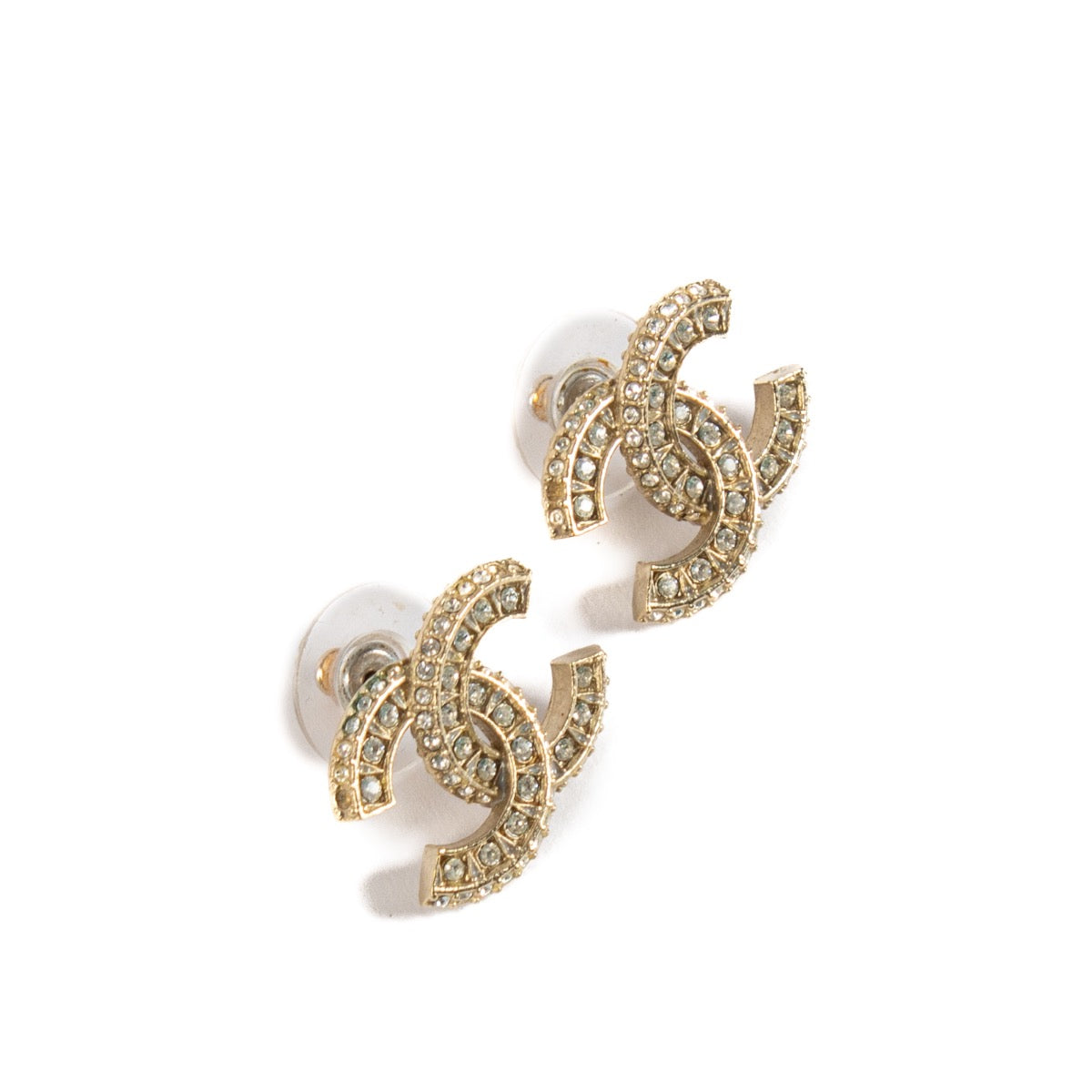 shop 100% authentic second hand Chanel Silver CC Crystal Earrings on Labellov.com