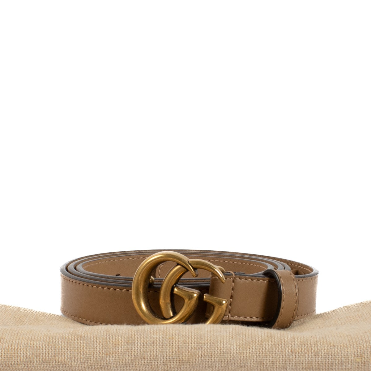 shop 100% authentic second hand Gucci Beige GG Slim Belt - Size 95 on Labellov.com