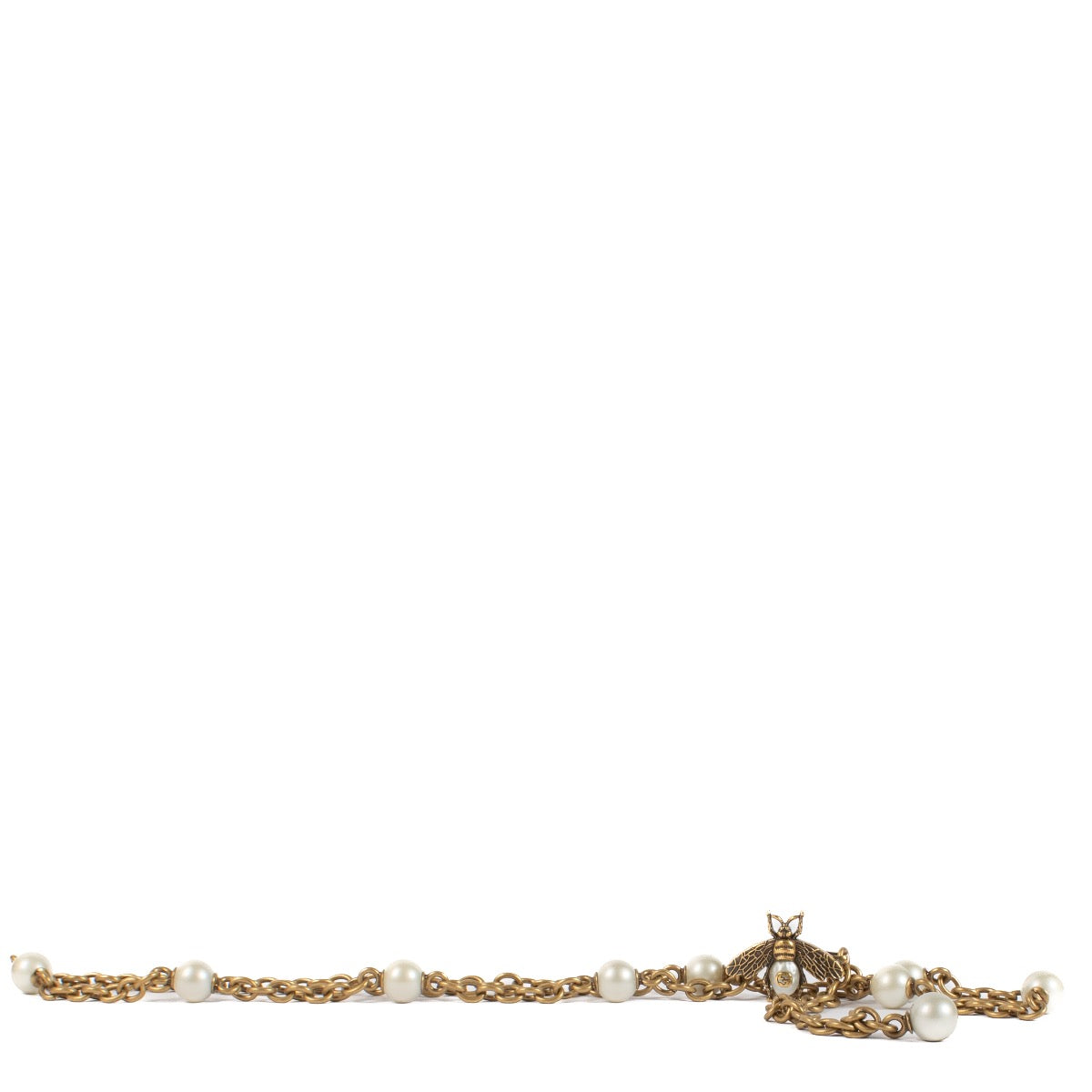 shop 100% authentic second hand Gucci Gold Bee Faux Pearl Belt on Labellov.com