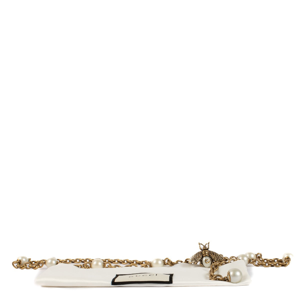 shop 100% authentic second hand Gucci Gold Bee Faux Pearl Belt on Labellov.com