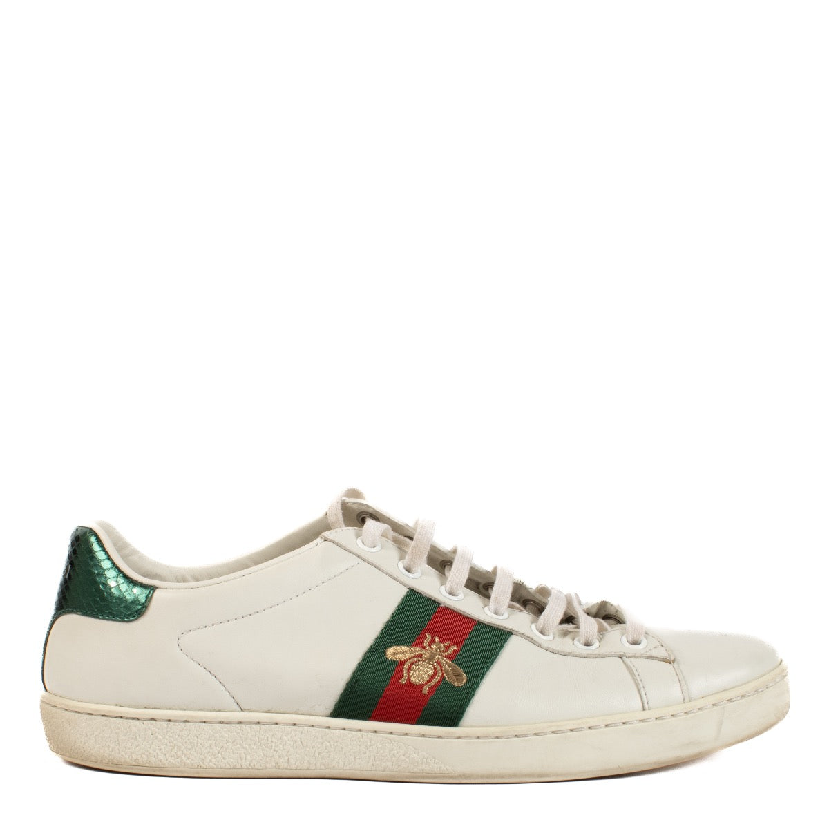 shop 100% authentic second hand Gucci White Ace Sneakers - Size 40 on Labellov.com