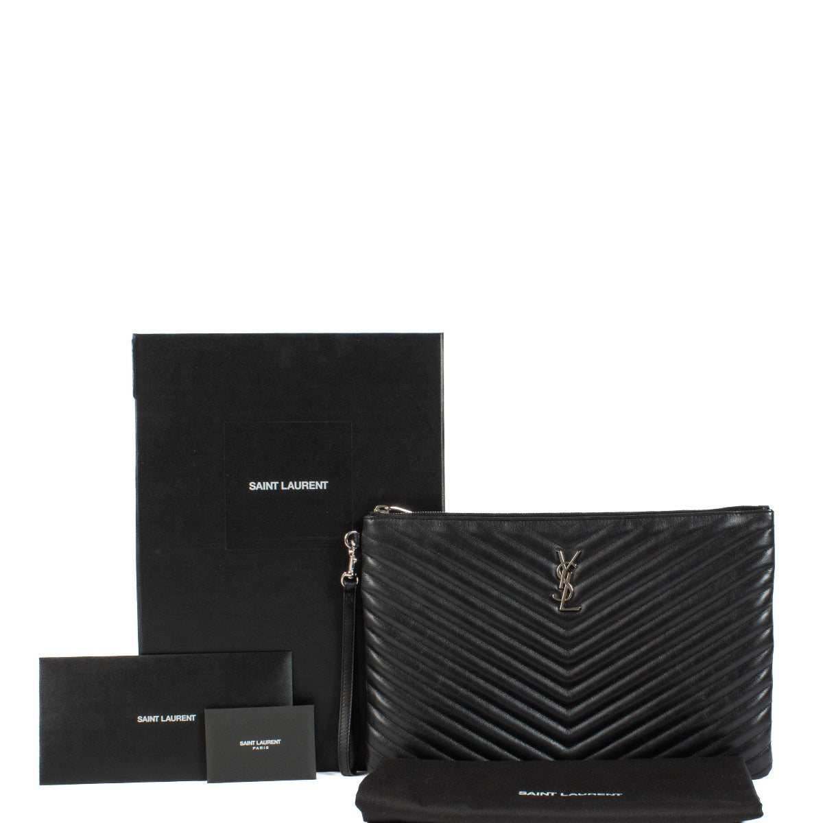 shop 100% authentic second hand Saint Laurent Black Cassandre Pouch on Labellov.com