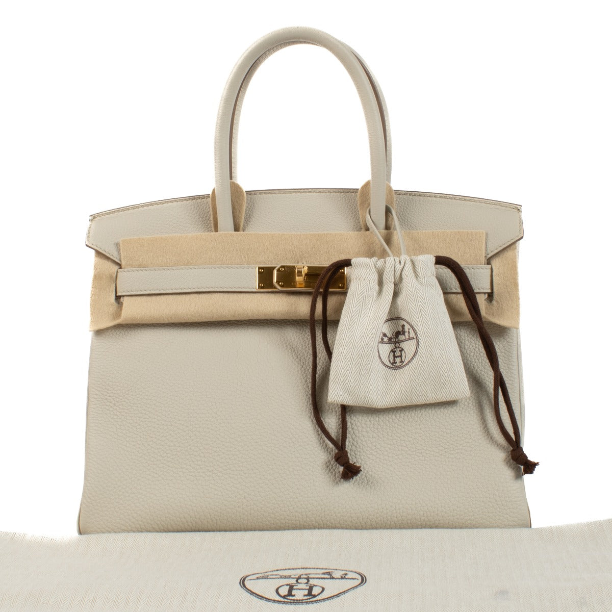 Authentic second hand brand new Hermès Birkin 30 Beton Togo GHW on www.labellov.com