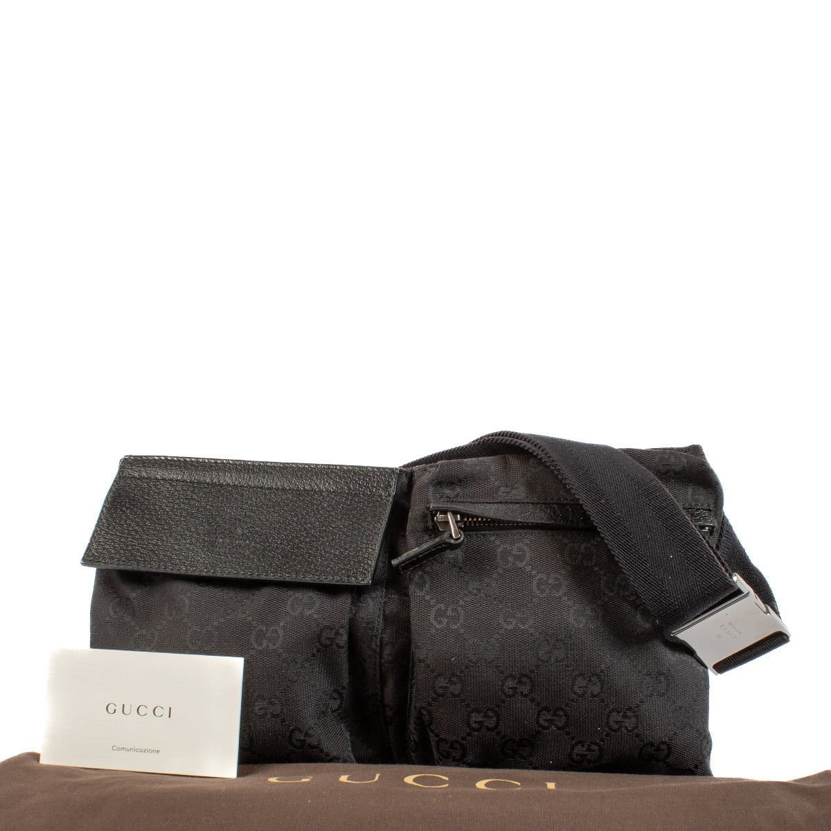 shop 100% authentic second hand Gucci Black GG Canvas Belt Bag on Labellov.com