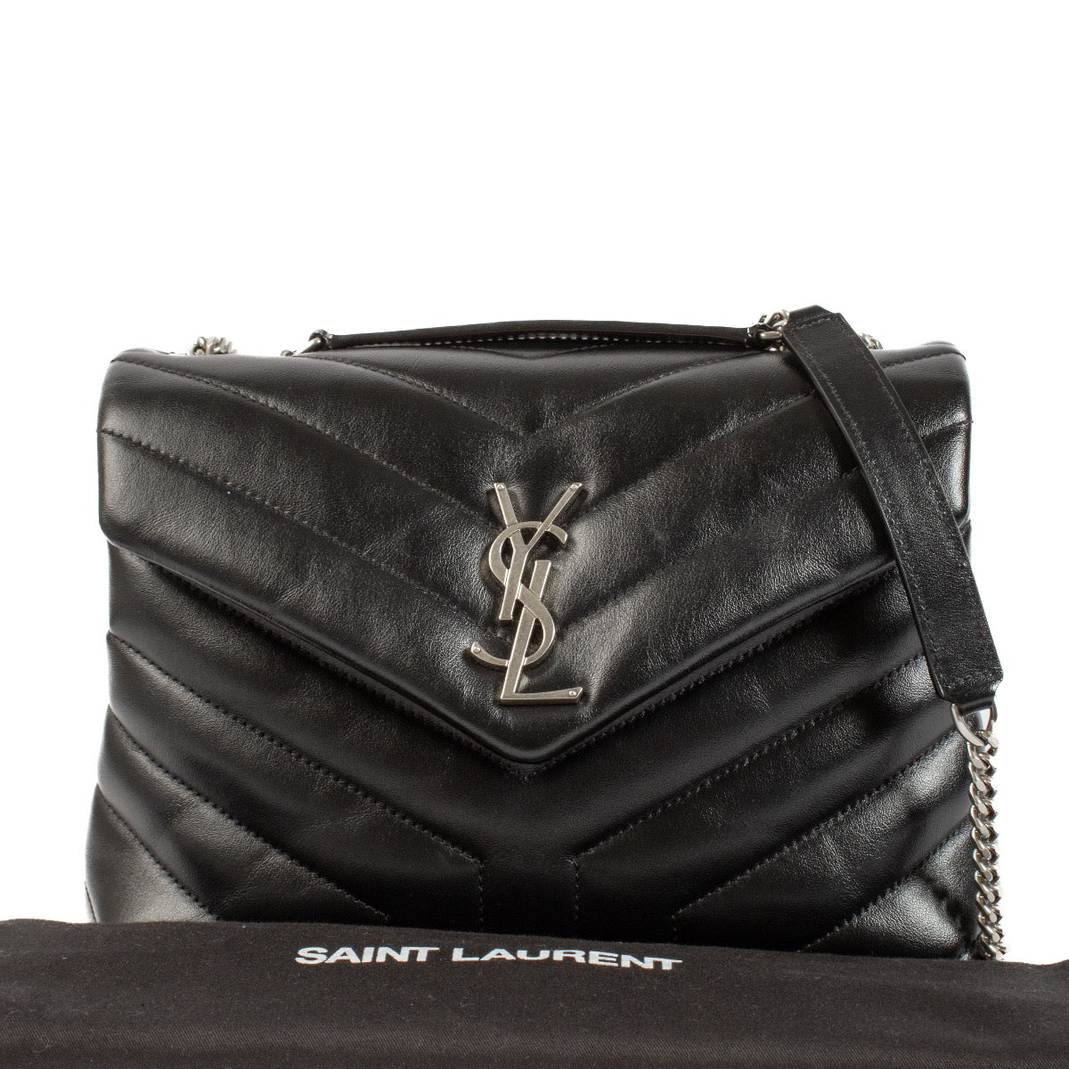 shop 100% authentic second hand Saint Laurent Black Matelassé Leather Small Loulou Bag on Labellov.com