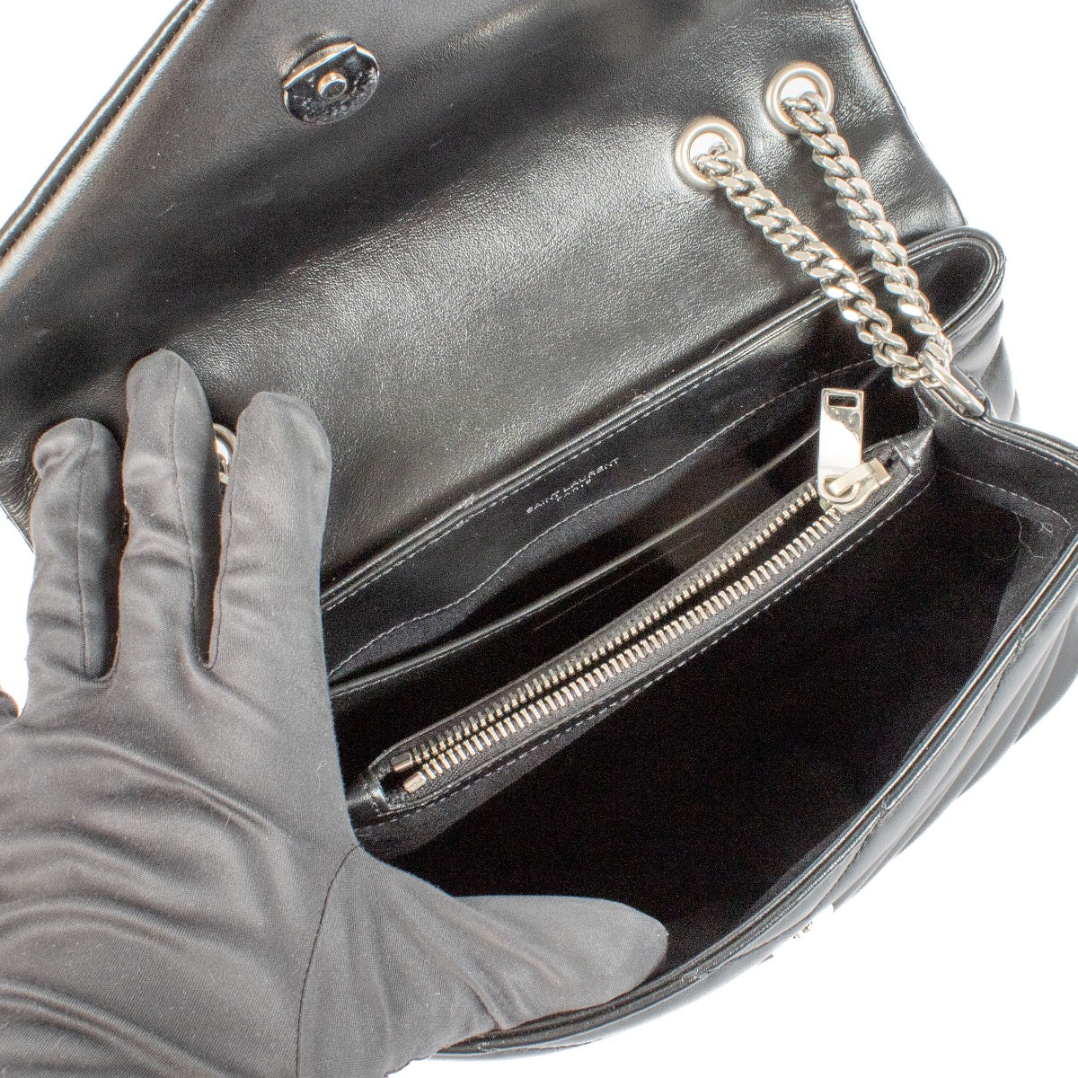 shop 100% authentic second hand Saint Laurent Black Matelassé Leather Small Loulou Bag on Labellov.com