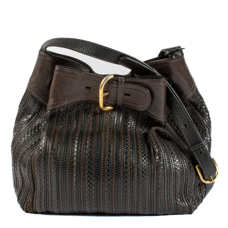 Delvaux Multicolor Toile De Cuir Bergerac Bag