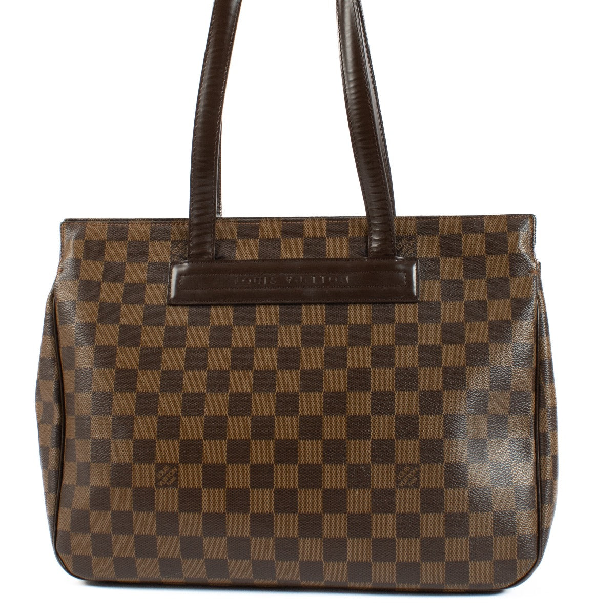 Shop safe online at Labellov in Antwerp, Brussels and Knokke this 1100% authentic second hand Louis Vuitton Damier Ebene Parioli GM Bag