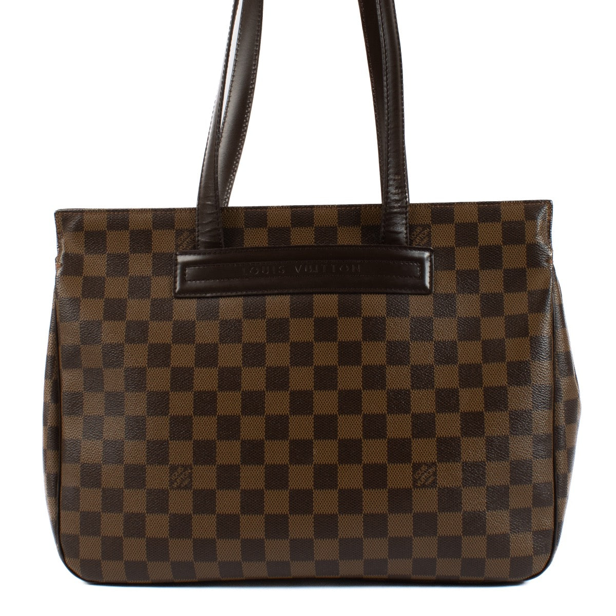 Shop safe online at Labellov in Antwerp, Brussels and Knokke this 1100% authentic second hand Louis Vuitton Damier Ebene Parioli GM Bag