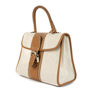 Shop 100% authentic secondhand Delvaux Ivory/Vegetal Toile Sangle Brillant MM Bag on Labellov.com