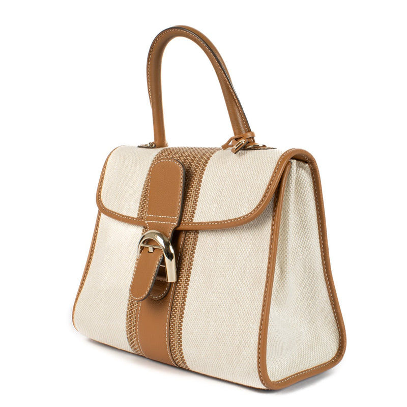 Shop 100% authentic secondhand Delvaux Ivory/Vegetal Toile Sangle Brillant MM Bag on Labellov.com
