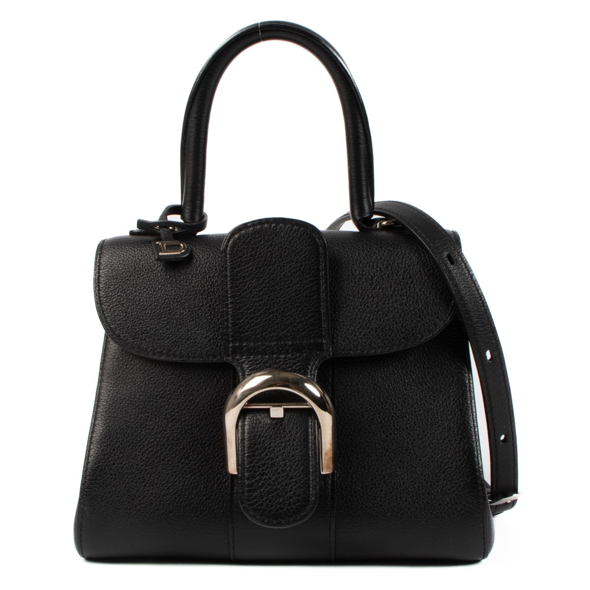 Shop safe online at Labellov in Antwerp, Brussels and Knokke this 100% authentic second hand Delvaux Black Rodeo Calf Mini Brillant + Strap.