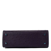 Shop safe online at Labellov in Antwerp, Brussels and Knokke this 100% authentic second hand Delvaux Purple Ostrich Tempête MM. veilig online tweedehands authentieke Delvaux Purple Ostrich Tempête MM kopen bij Labellov.