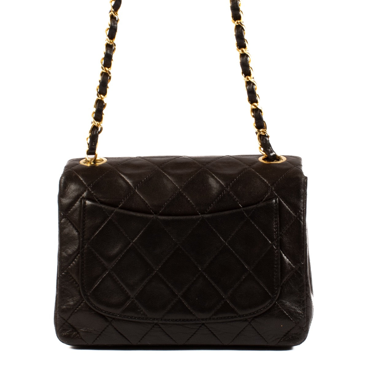 shop 100% authentic second hand Chanel Vintage Black Lambskin Mini Square Classic Flap Bag on Labellov.com