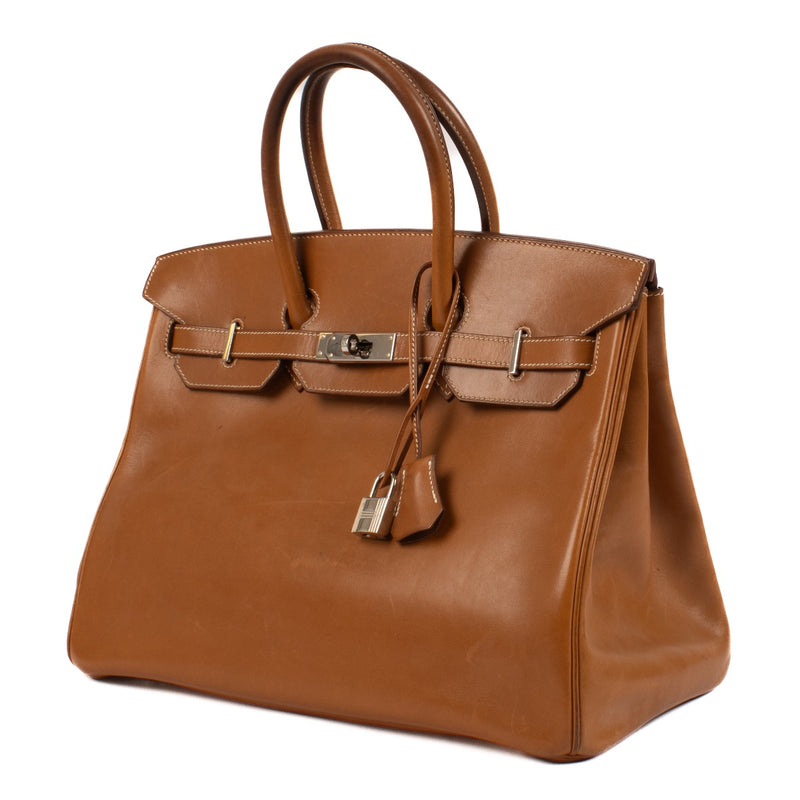 shop 100% authentic second hand Hermès Birkin 35 Barenia Fauve PHW on Labellov.com