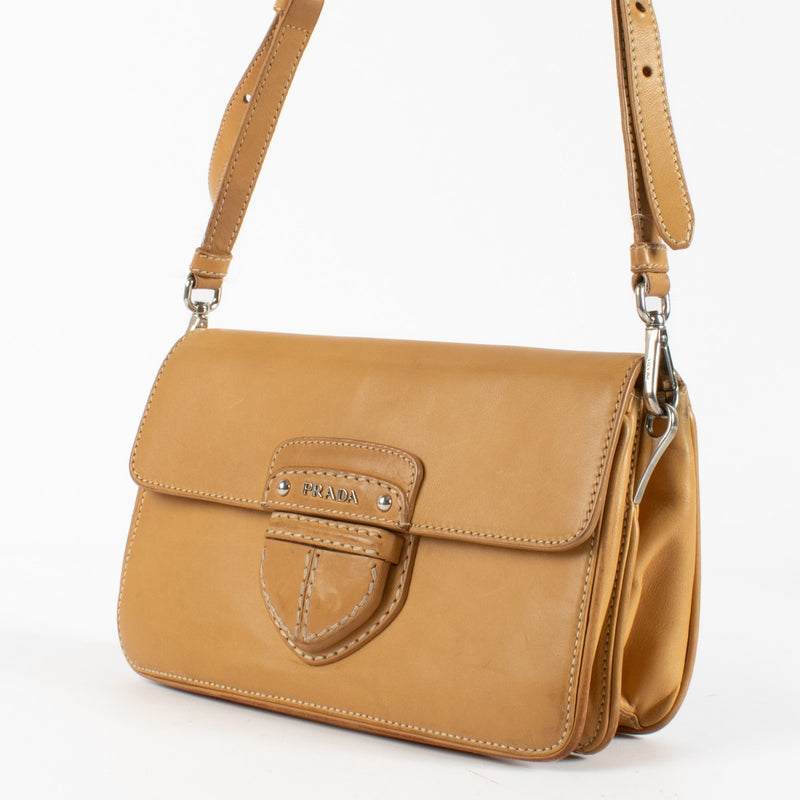 Prada Camel Beige City Calf Crossbody Bag
