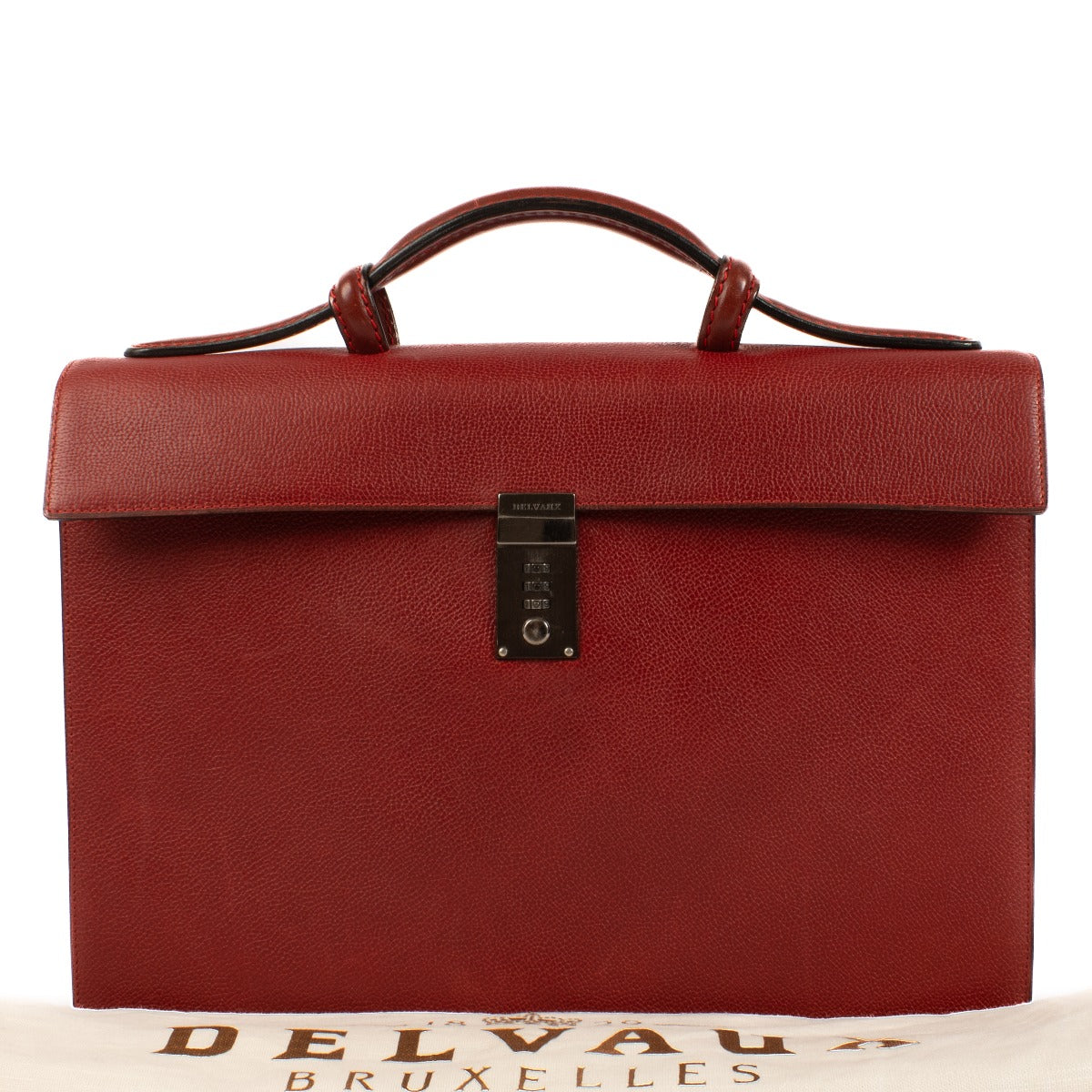 Shop 100% authentic secondhand Delvaux Red Leather Briefcase on Labellov.com