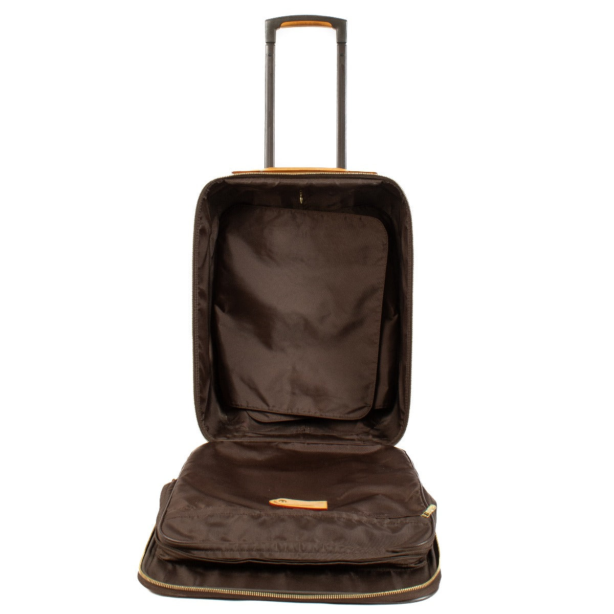 Louis Vuitton Monogram Trolley with retractable handle and rolling wheels, crafted from Monogram canvas. Shop now at Labellov.