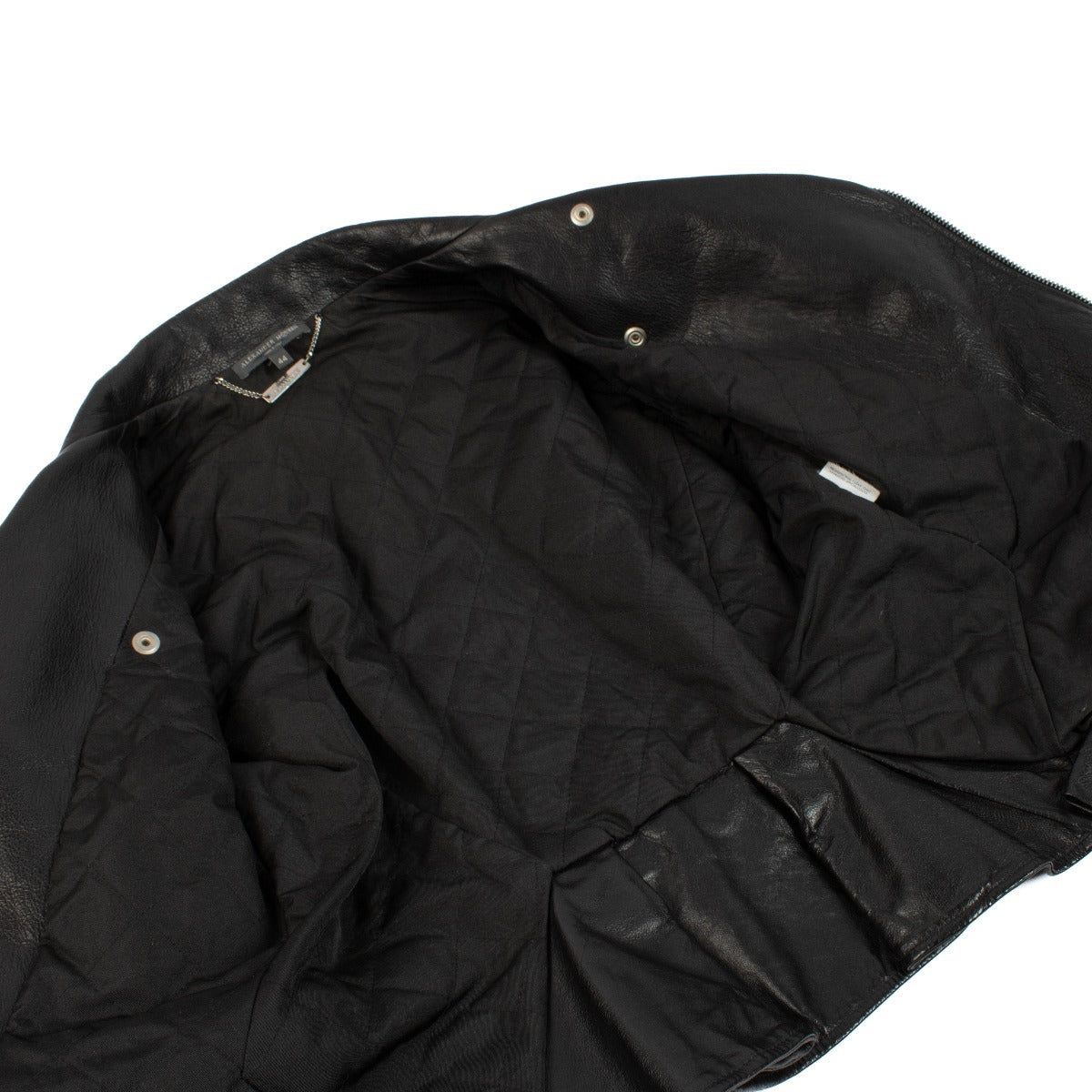 Blouson motard en cuir noir Alexander McQueen - Taille IT44