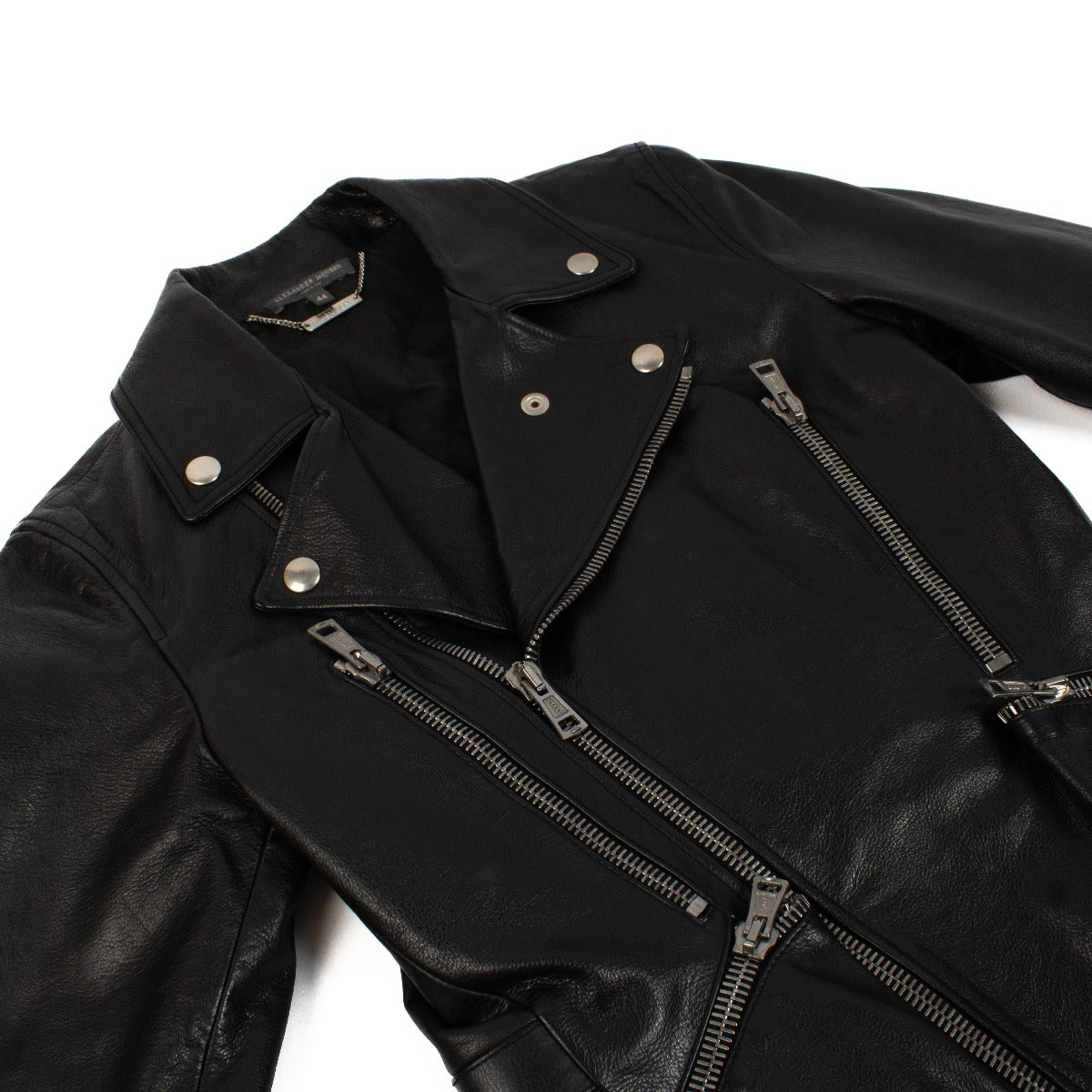 Blouson motard en cuir noir Alexander McQueen - Taille IT44