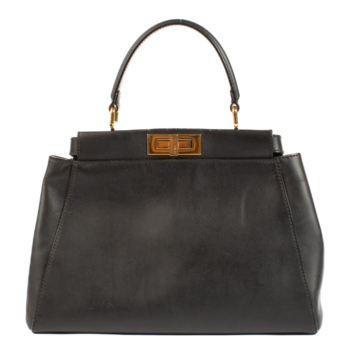 Sac Fendi Peekaboo en cuir lisse noir
