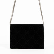Authentic pre-loved Gucci Black GG Velvet Crystal Dionysus Crossbody Bag on Labellov.com