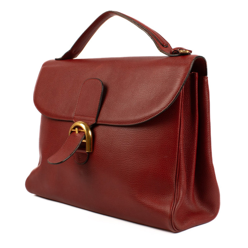 Delvaux Red Leather Brillant Briefcase
