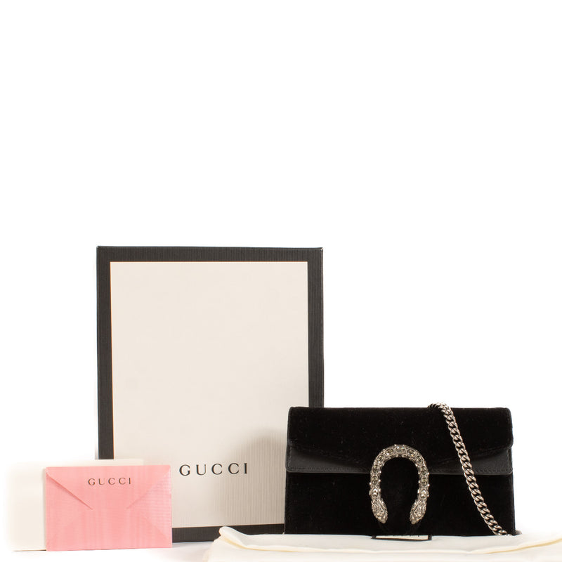 Gucci Black Velvet Super Mini Dionysus Bag