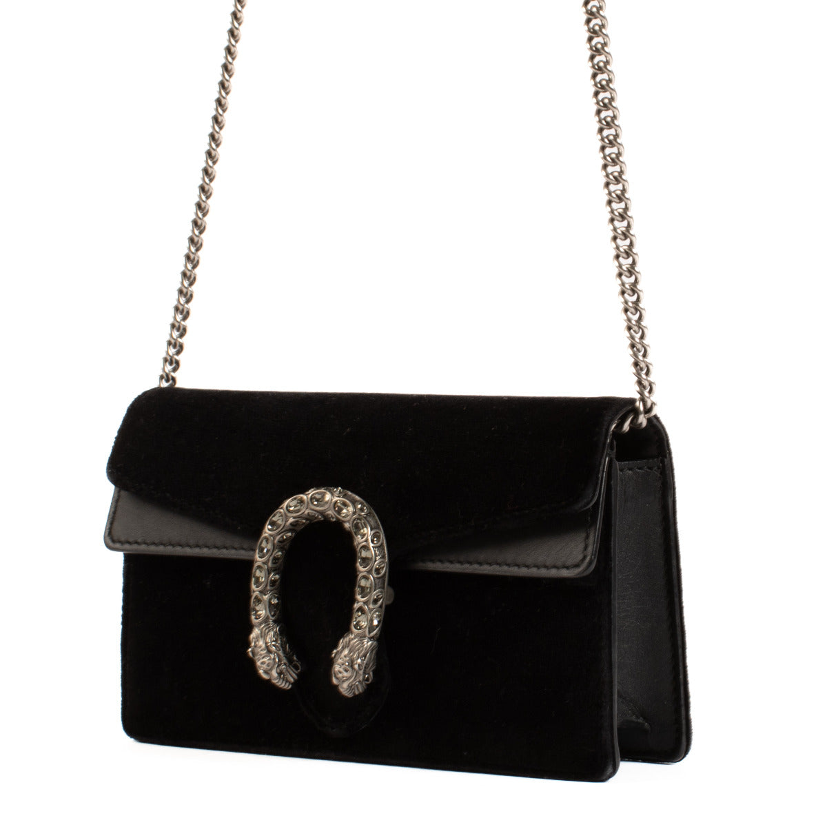 Gucci Black Velvet Super Mini Dionysus Bag