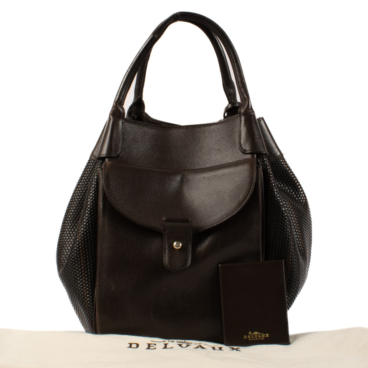 Shop 100% authentic secondhand Delvaux Café/Black Corail Top Handle Bag on Labellov.com