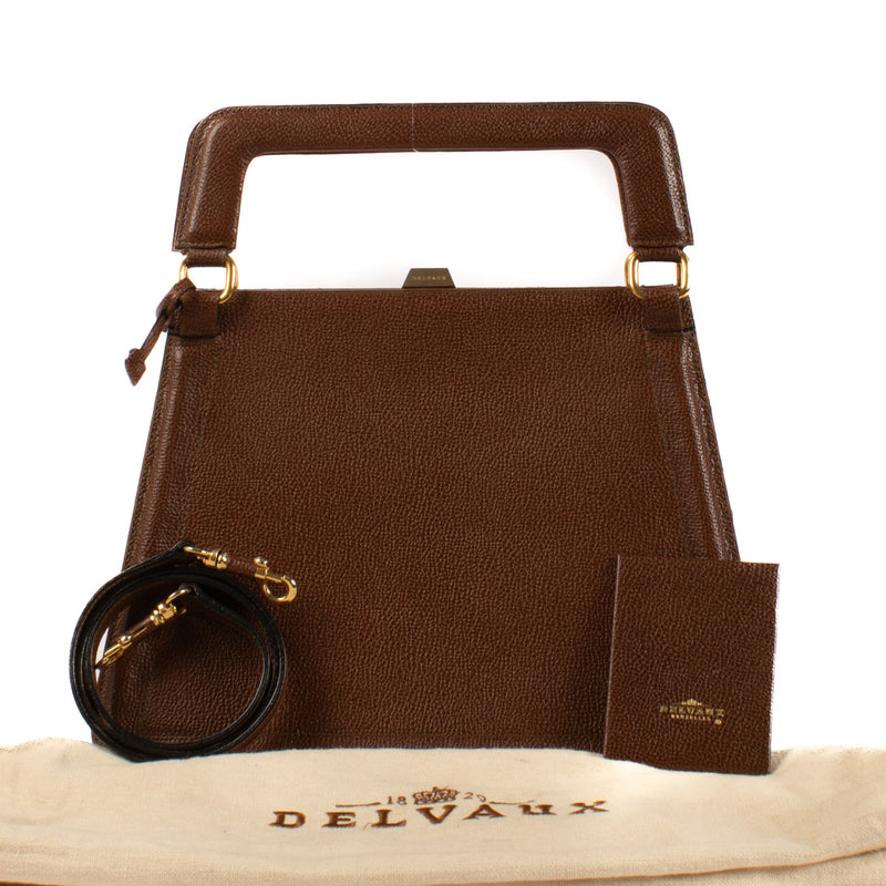Delvaux Brown Grained Bloody Mary Bag