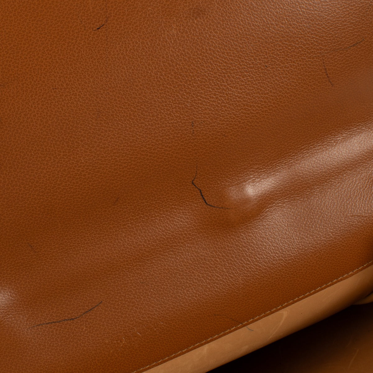 Serviette Consul Delvaux en cuir cognac