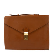 Delvaux Cognac Leather Briefcase
