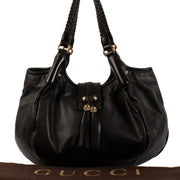 Gucci Black Leather Marrakech Hobo Bag