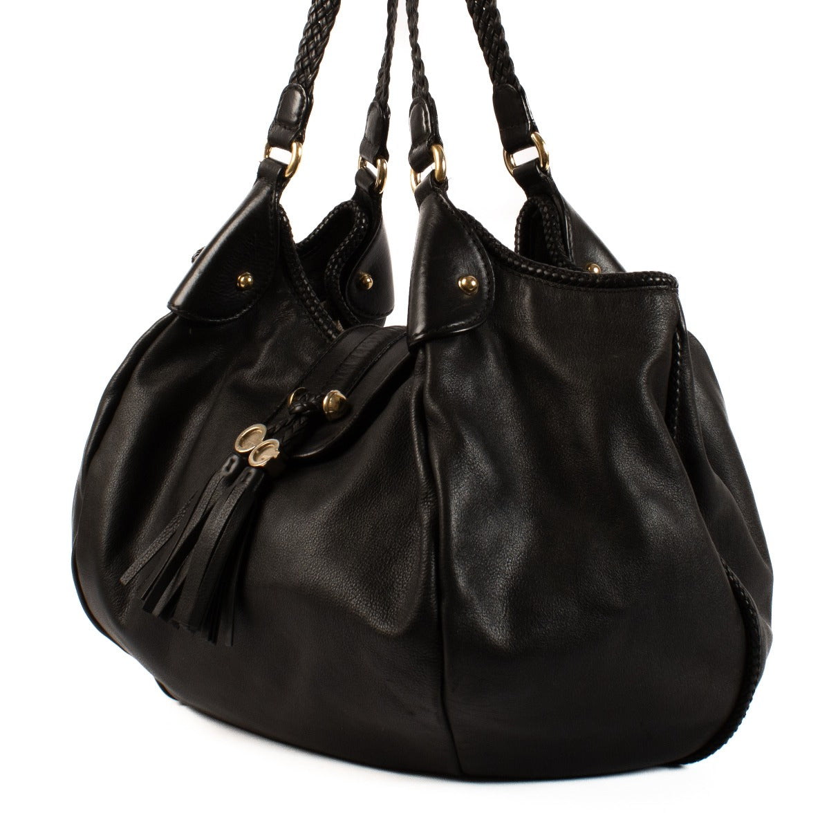 Gucci Black Leather Marrakech Hobo Bag
