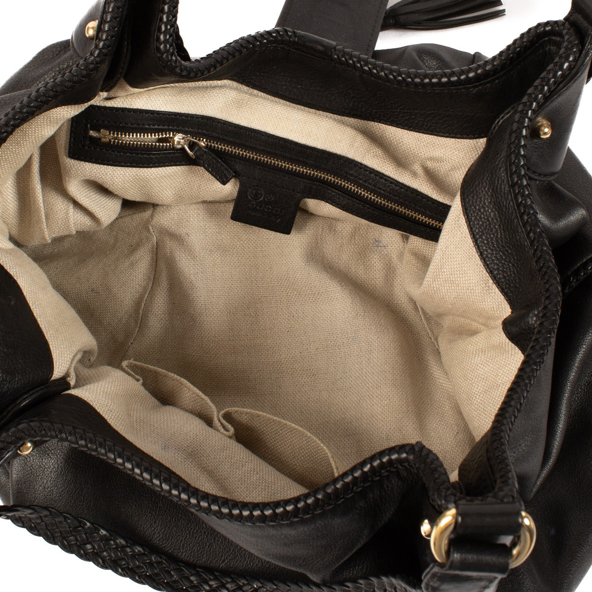 Gucci Black Leather Marrakech Hobo Bag