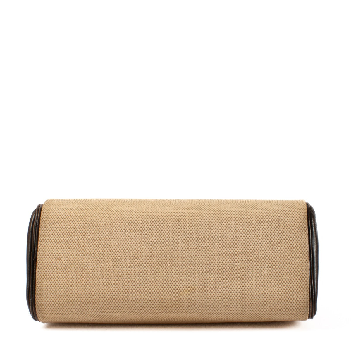 Delvaux Vintage Brown Box Calf Canvas Cover Bag