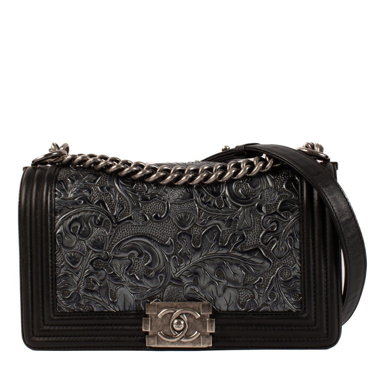 shop 100% authentic second hand Chanel Black Cordoba Medium Boy Bag on Labellov.com