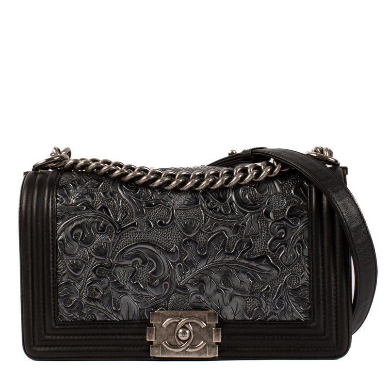 shop 100% authentic second hand Chanel Black Cordoba Medium Boy Bag on Labellov.com