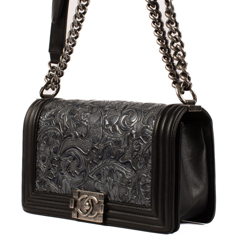 shop 100% authentic second hand Chanel Black Cordoba Medium Boy Bag on Labellov.com