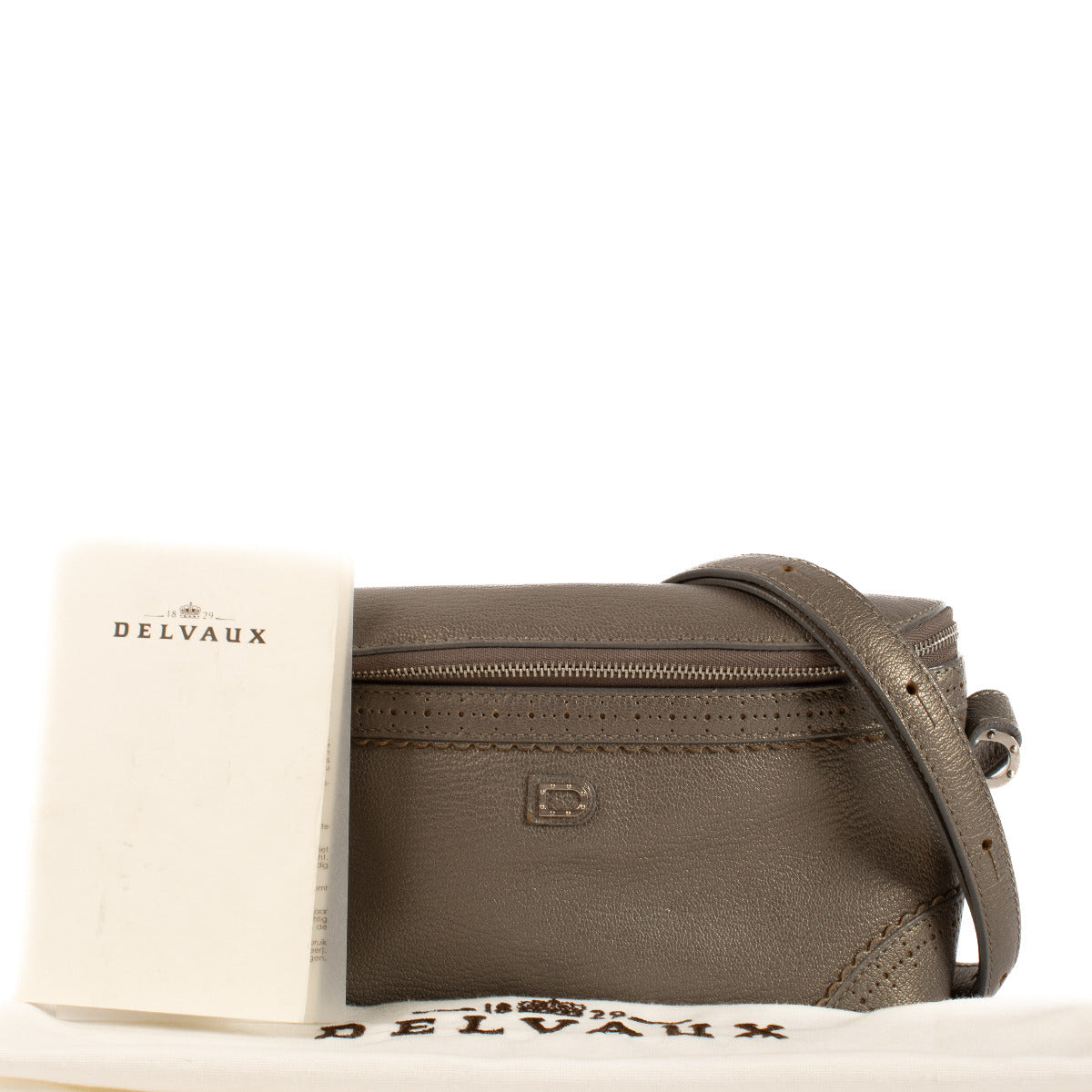Sac Bandoulière Delvaux Gris Irisé Marie PM