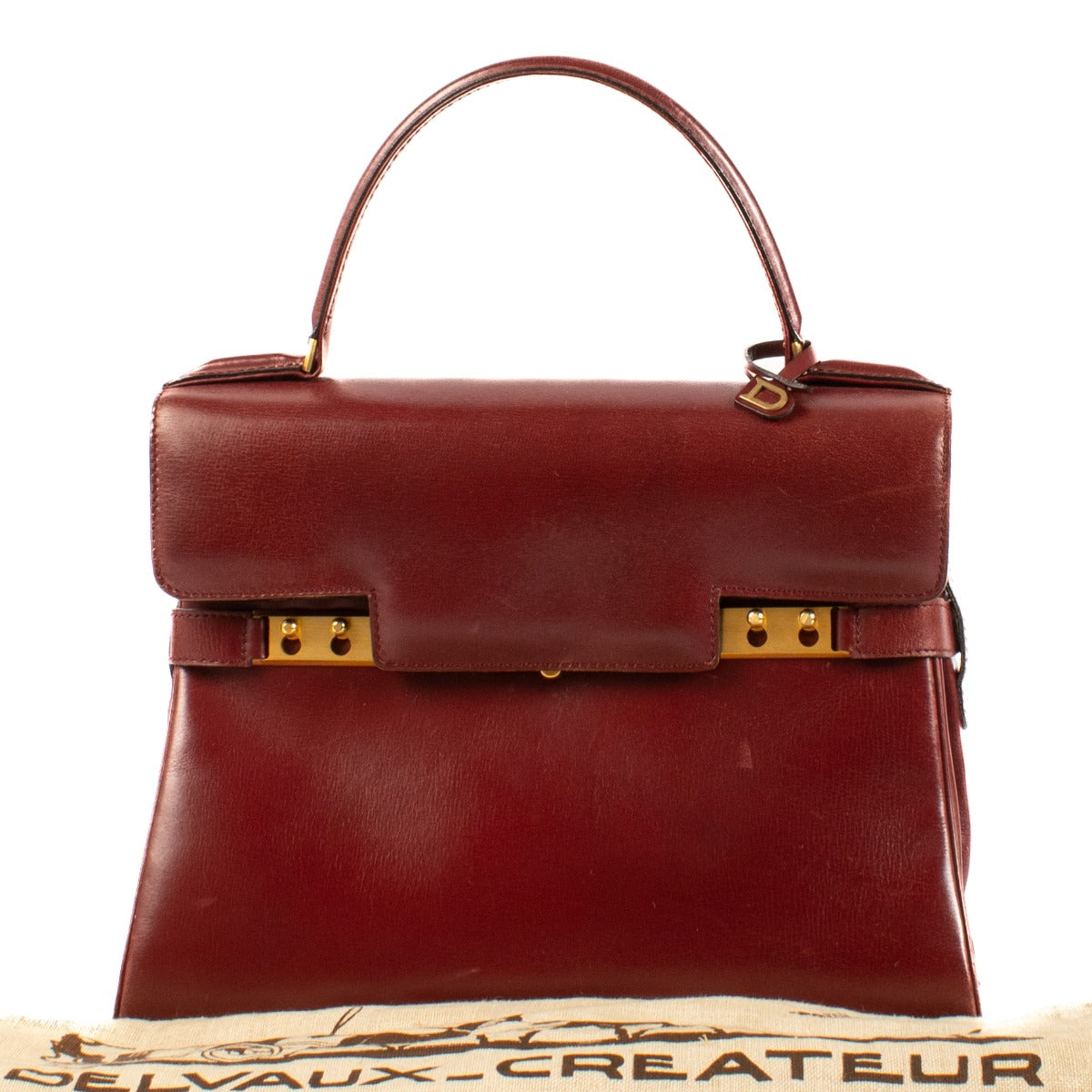 Delvaux Vintage Burgundy Box Calf Tempête MM