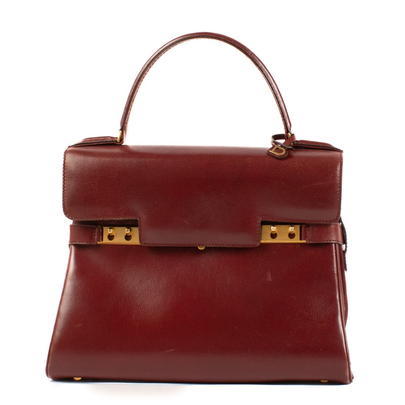 Delvaux Vintage Burgundy Box Calf Tempête MM