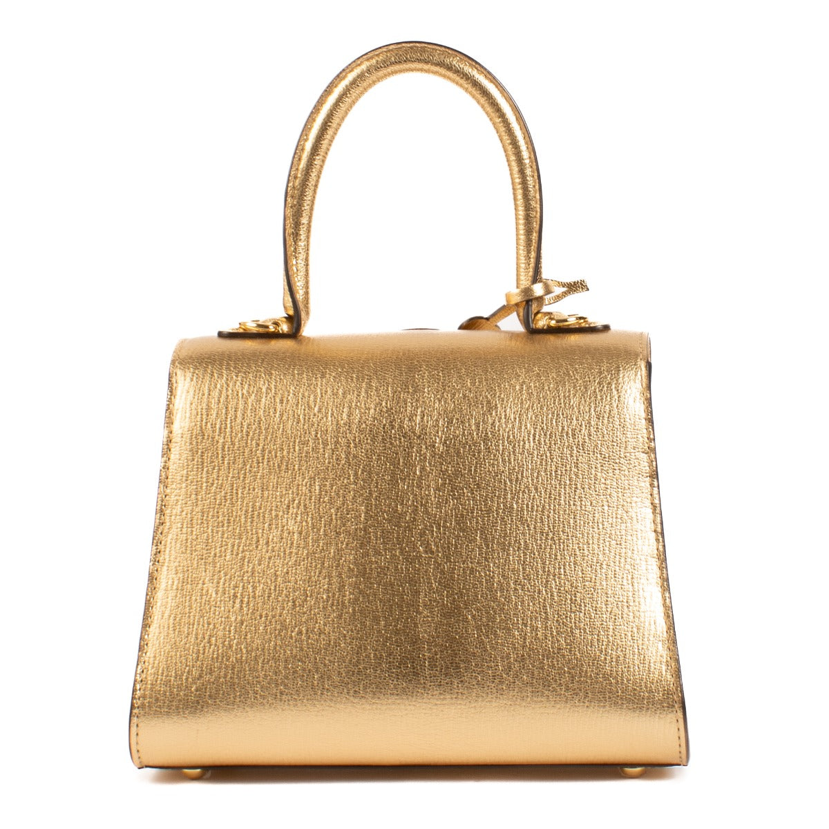 Sac Mini Brillant Delvaux en Peau de Chèvre Dorée Métallisée
