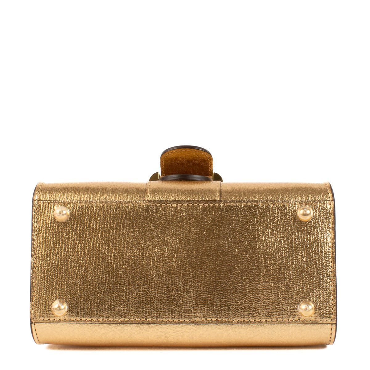 Sac Mini Brillant Delvaux en Peau de Chèvre Dorée Métallisée