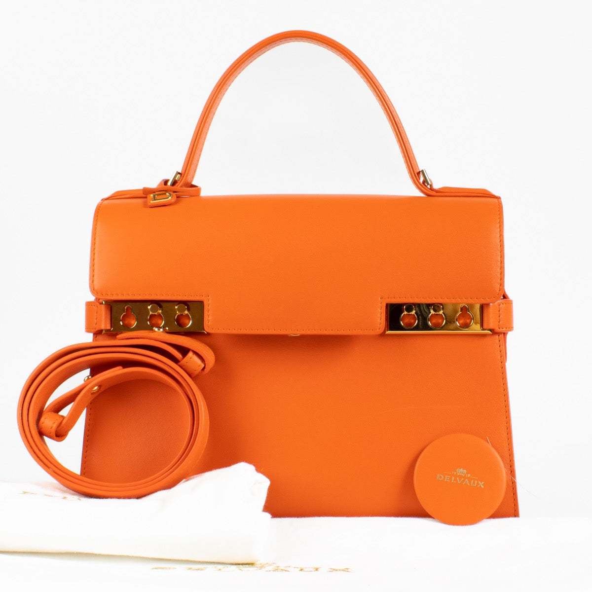 Shop 100% authentic second hand Delvaux Orange Tempête MM Bag on Labellov.com
