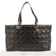 Dior Black Lambskin Cannage Soft Lady Dior Shopper Tote Bag